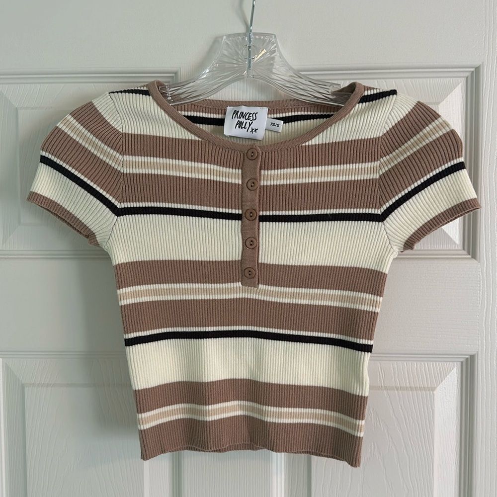 PRINCESS POLLY button-up striped top (XS/S) *NEVER WORN*